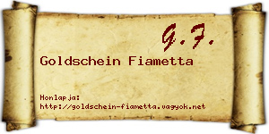 Goldschein Fiametta névjegykártya